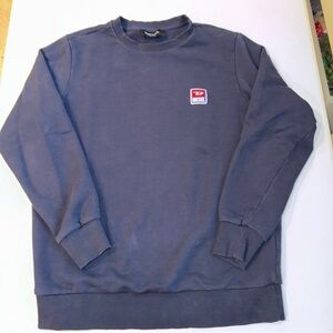 DIESEL sweatshirt Size Medium Vintage Navy‎ Blue Embroidered Broke In Soft Crew